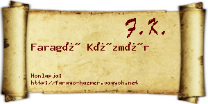 Faragó Kázmér névjegykártya