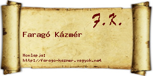 Faragó Kázmér névjegykártya